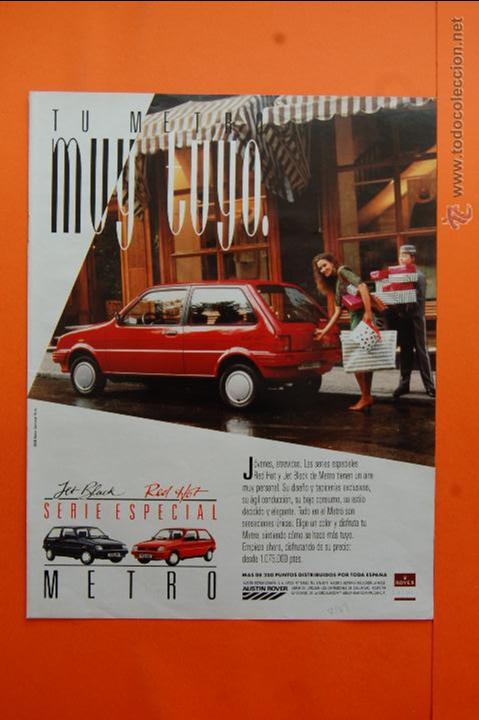 Coches y motocicletas: PUBLICIDAD 1989 - COLECCION COCHES - ROVER - METRO SERIE ESPECIAL JET BLACK RED HOT