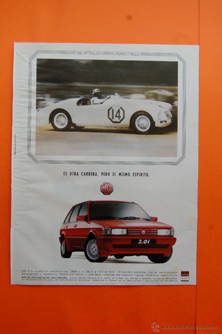 Automobili e Motociclette: PUBLICIDAD 1989 - COLECCION COCHES - ROVER - MG 2.0I