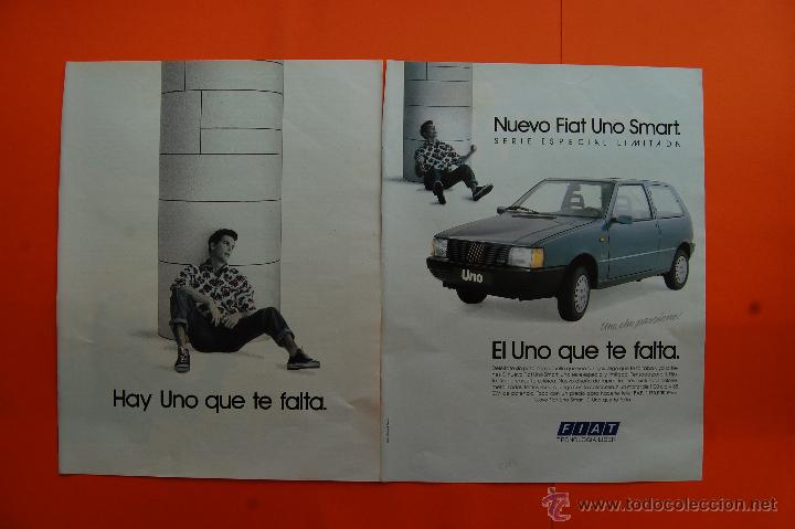 Coches y Motocicletas: PUBLICIDAD 1989 - COLECCION COCHES - FIAT - UNO DOBLE PAGINA