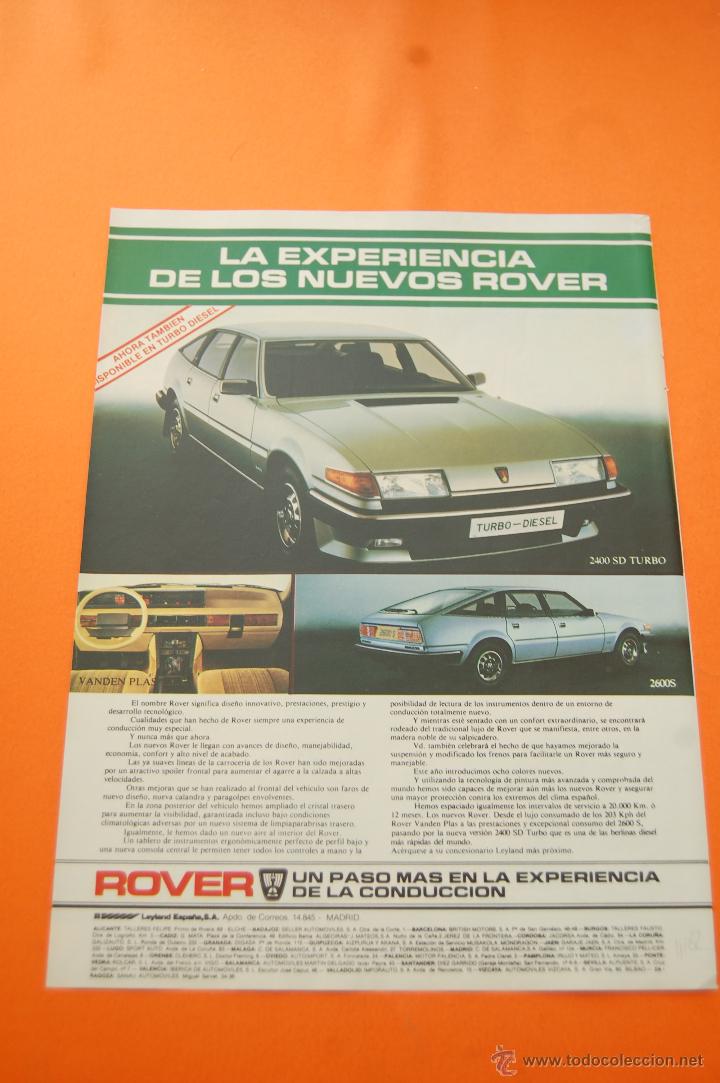 Coches y motocicletas: PUBLICIDAD 1982 - COLECCION COCHES - AUSTIN ROVER - ROVER 2400 SD 2600 S VANDEN PLAS