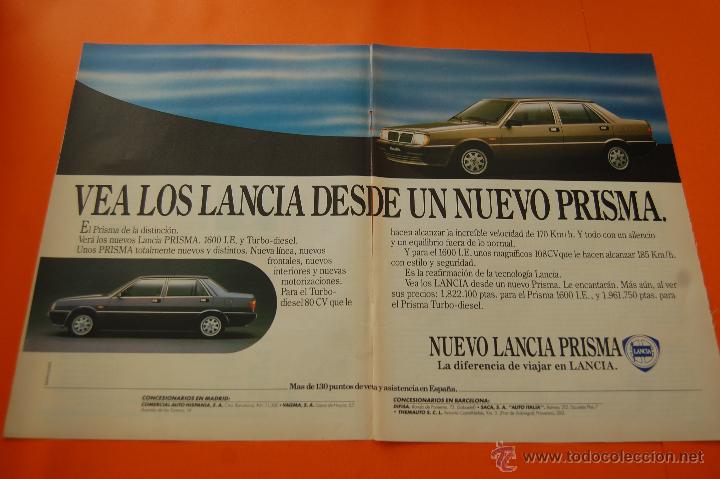 Coches y motocicletas: PUBLICIDAD 1986 - COLECCION COCHES - LANCIA - PRISMA DOBLE PAGINA