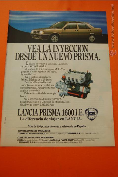 Coches y motocicletas: PUBLICIDAD 1986 - COLECCION COCHES - LANCIA - PRISMA 1600 I.E.