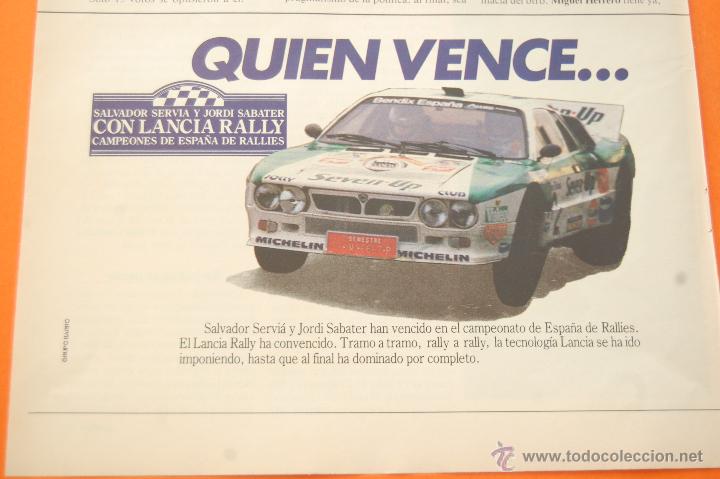 Coches y Motocicletas: PUBLICIDAD 1986 - COLECCION COCHES - LANCIA - DELTA SALVADOR SERVIA Y SABATER CAMPEON ESPA&Ntilde;A