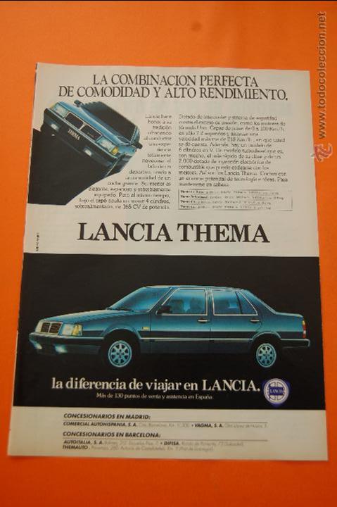 Coches y motocicletas: PUBLICIDAD 1986 - COLECCION COCHES - LANCIA - THEMA