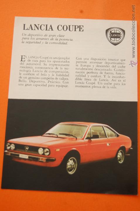 Coches y motocicletas: PUBLICIDAD 1980 - COLECCION COCHES - LANCIA - COUPE