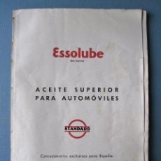 Coches y Motocicletas: CATALOGO PUBLICITARIO ESSOLUBE MOTOR OIL, ACEITE SUPERIOR PARA AUTOMOVILES, AÑOS 60 APROX