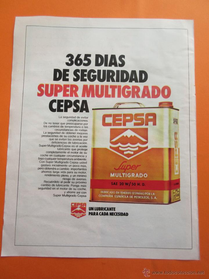Voitures et Motocyclettes: PUBLICIDAD 1975 - COLECCION COCHES - LUBRICANTE ACEITE CEPSA SUPER MULTIGRADO