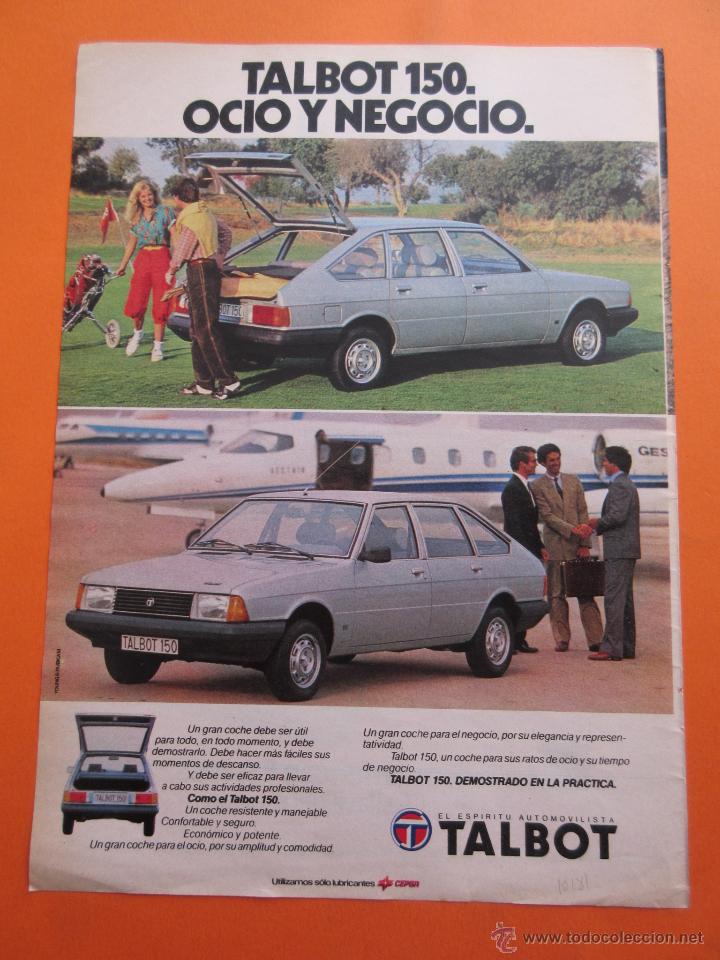 Coches y motocicletas: PUBLICIDAD 1981 - COLECCION COCHES - TALBOT 150