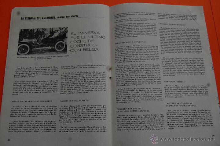 Coches y motocicletas: ARTICULO 1969 - EL MINERVA EL ULTIMO COCHE DE CONTRUCCION BELGA - 2 PAGINAS