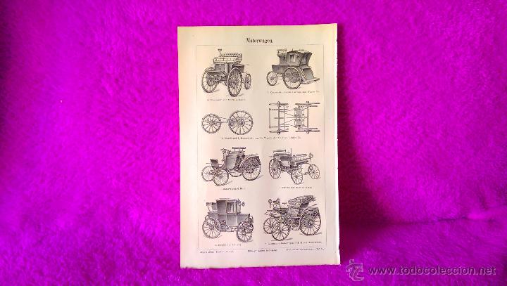 Coches y Motocicletas: GRABADO ORIGINAL, PRIMEROS COCHES DE LA ACTUAL MERCEDES BENZ, MUY RARO 1897