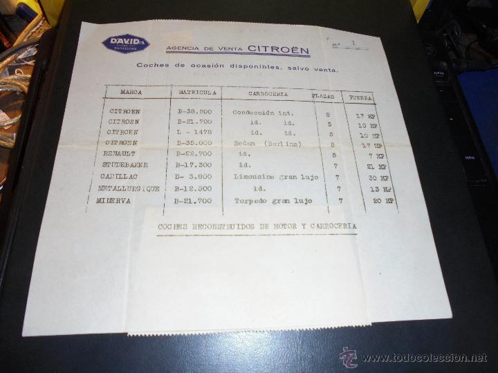 David Agencia De Venta Citroen 1930 Carta Fac Comprar Catalogos Publicidad Y Libros De Mecanica En Todocoleccion