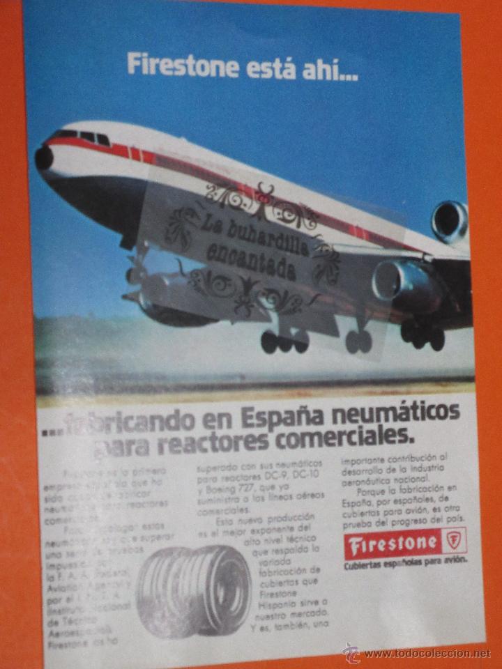 Coches y Motocicletas: PUBLICIDAD 1974 - COLECCION COCHES - NEUMATICOS FIRESTONE PARA BOEING 727 Y DC-9 Y  DC-10