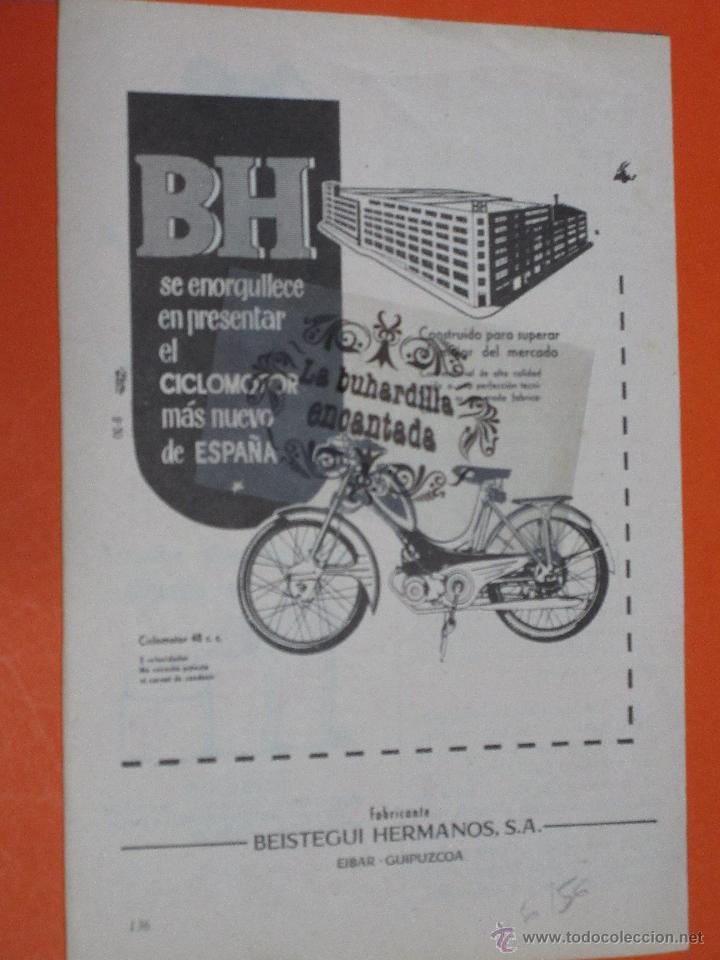 Automobili e Motociclette: PUBLICIDAD 1956 - COLECCION COCHES - MOTO BH BEISTEGUI HERMANOS EIBAR