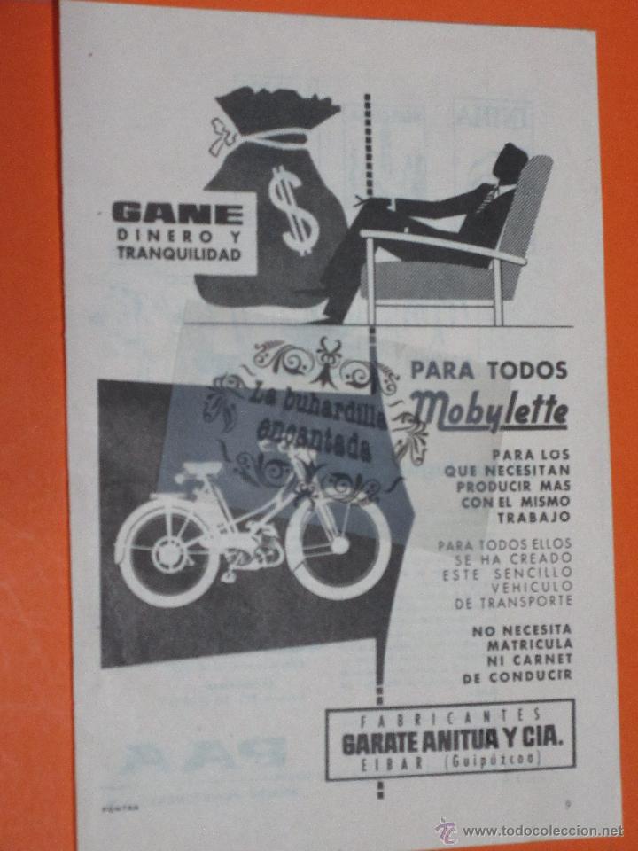 Automobili e Motociclette: PUBLICIDAD 1957 - COLECCION COCHES - MOTO MOBYLETTE EIBAR