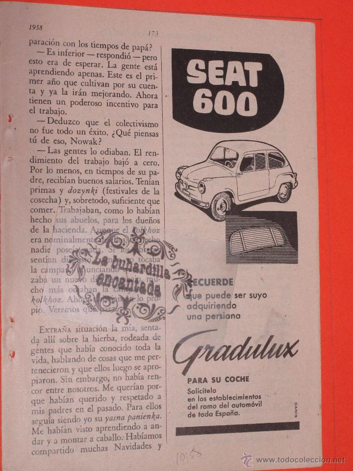 Coches y motocicletas: PUBLICIDAD 1958 - COLECCION COCHES - SEAT 600