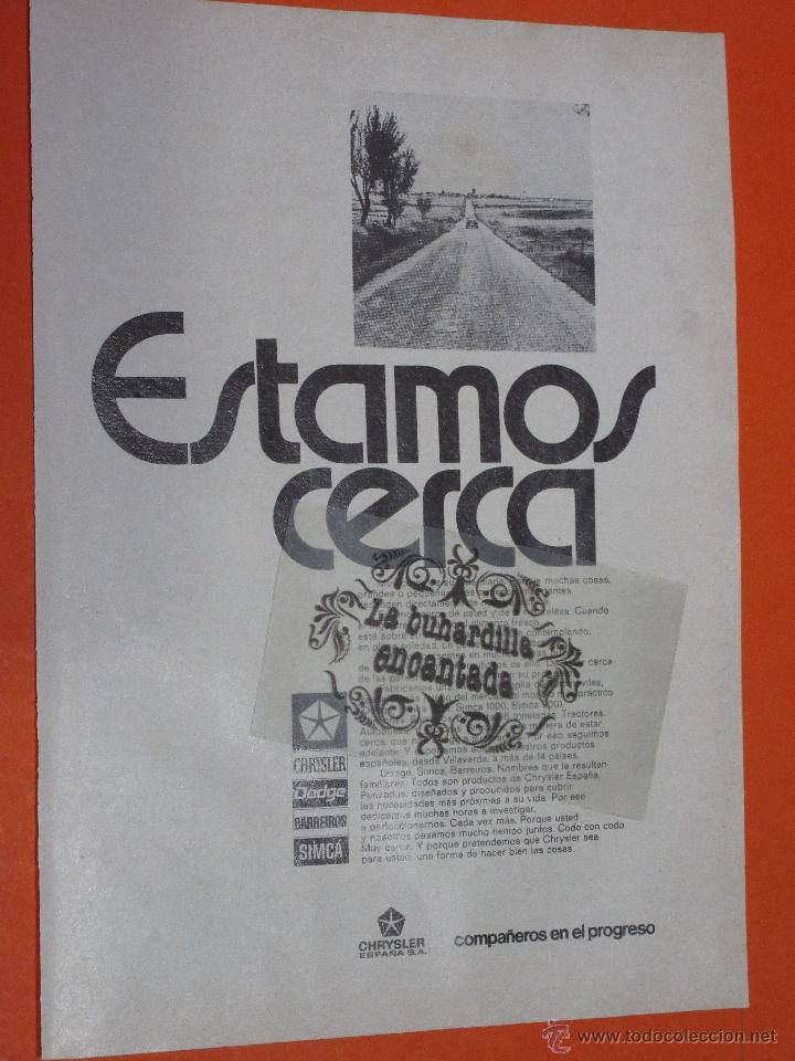Coches y Motocicletas: PUBLICIDAD 1978 - COLECCION COCHES - CHRYSLER ESPA&Ntilde;A SIMCA DODGE