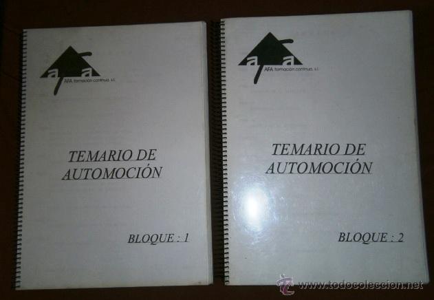 Automobili e Motociclette: Temario de Automoci&oacute;n 2T de AFA Formaci&oacute;n Continua, s/f
