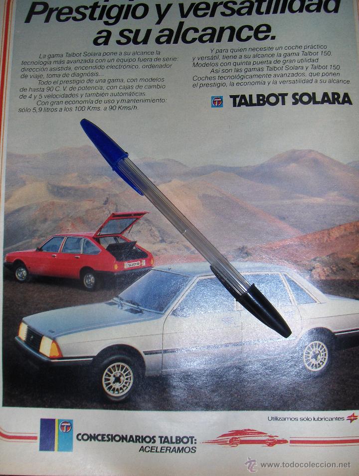 Automobili e Motociclette: TALBOT SAMBA Y TALBOT SOLARA, PRESTIGIO Y VERSATIBILIDAD A SU ALCANCE. 3 ANUNCIOS.