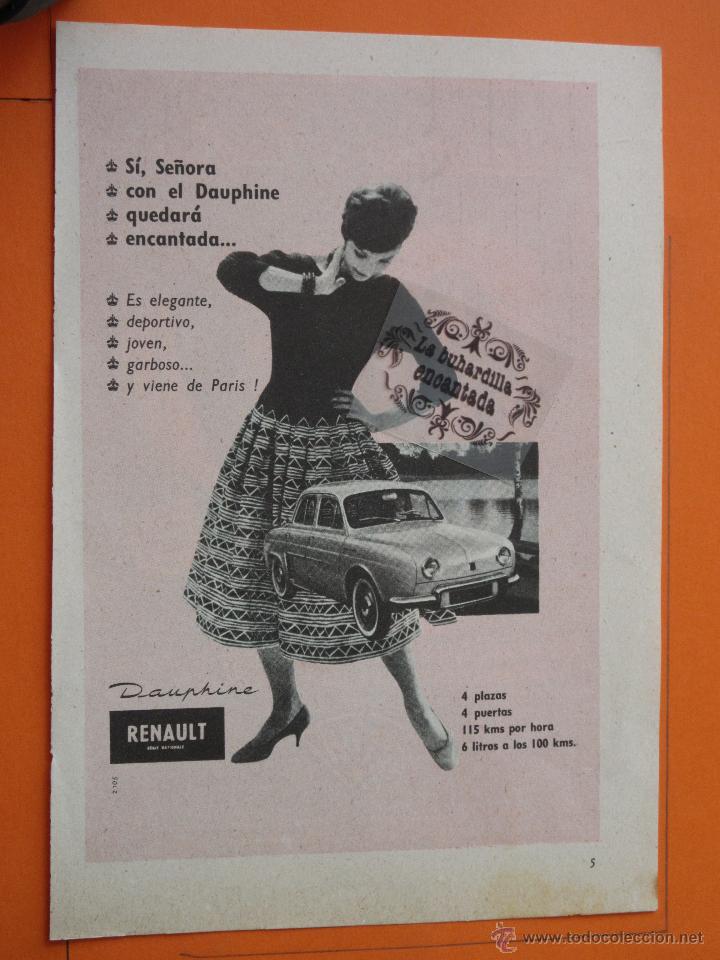 Coches y motocicletas: PUBLICIDAD 1958 - COLECCION COCHES - RENAULT DAUPHINE