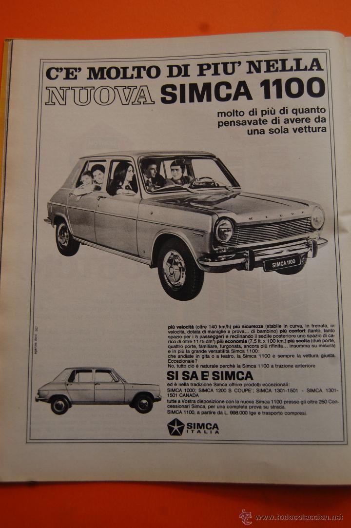 Cars and Motorcycles: PUBLICIDAD 1968 - COLECCION COCHES - SIMCA 1100 - ANUNCIO DE ITALIA
