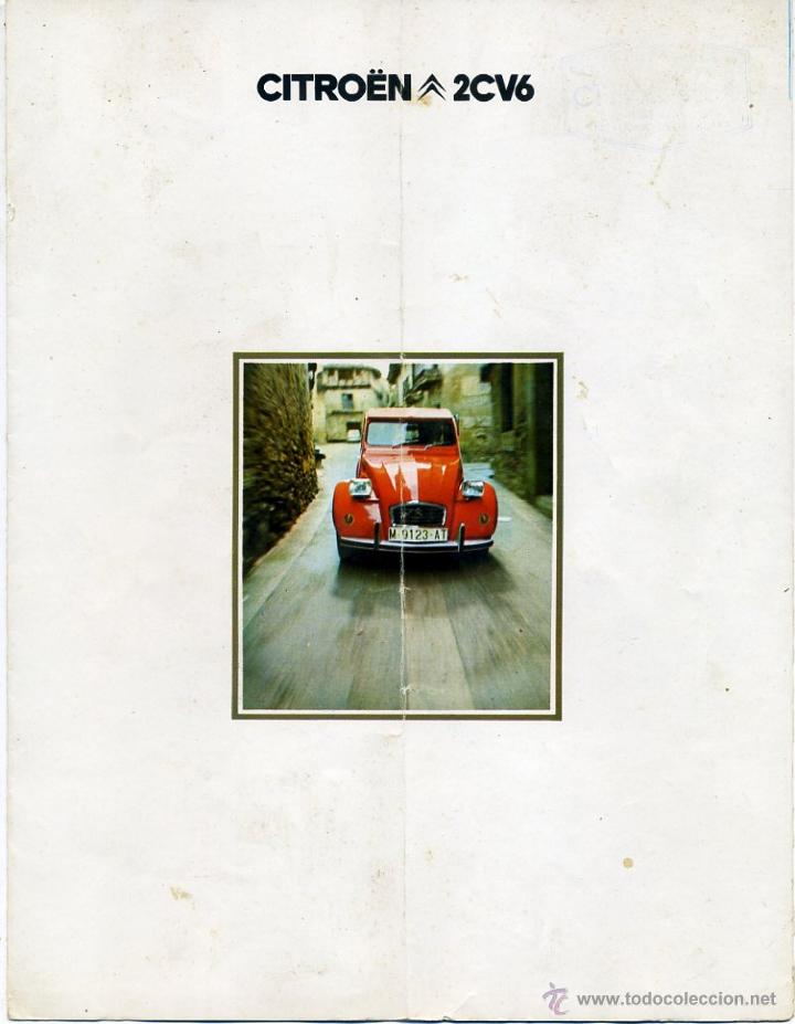 Coches y Motocicletas: Cat&aacute;logo desplegable Citro&euml;n 2Cv6 del a&ntilde;o 1975,  ver fotos.