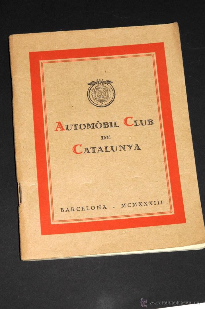 automovil club de cataluña barcelona mcmxxxiii - Buy Catalogs, advertising  and mechanical books on todocoleccion