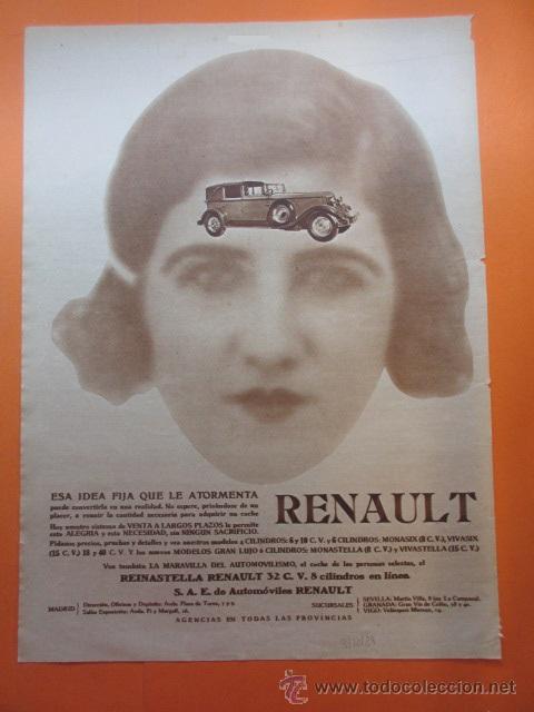 Autos und Motorr&auml;der: PUBLICIDAD 1929 - COLECCION COCHES - RENAULT