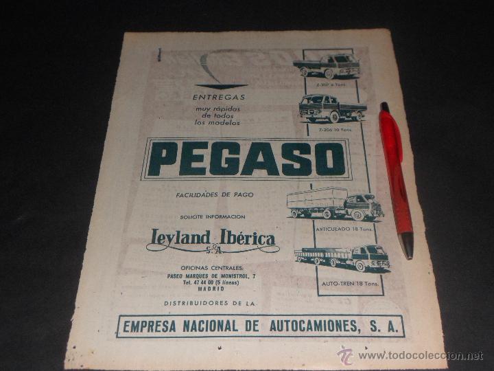 Coches y motocicletas: CAMION / ES PEGASO ~ PRECIOSA PUBLICIDAD ORIGINAL DE PRENSA ~ ENERO 1958