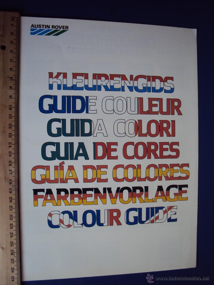 Coches y motocicletas: (CAT-174)CATALOGO AUSTIN ROVER,GUIA DE COLORES,4 PAGINAS