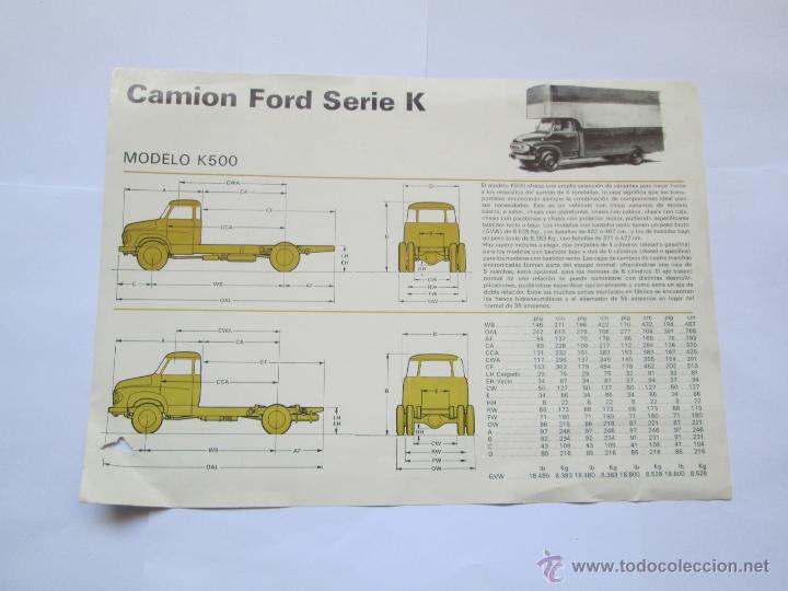 Cars and Motorcycles: CAMION FORD SERIE K MODELO K500 FOLLETO, BROCHURE