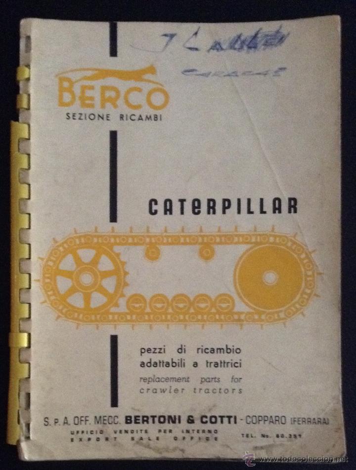 Carros e motociclos: antiguo catalogo berco de 1960 piezas de recambio caterpillar