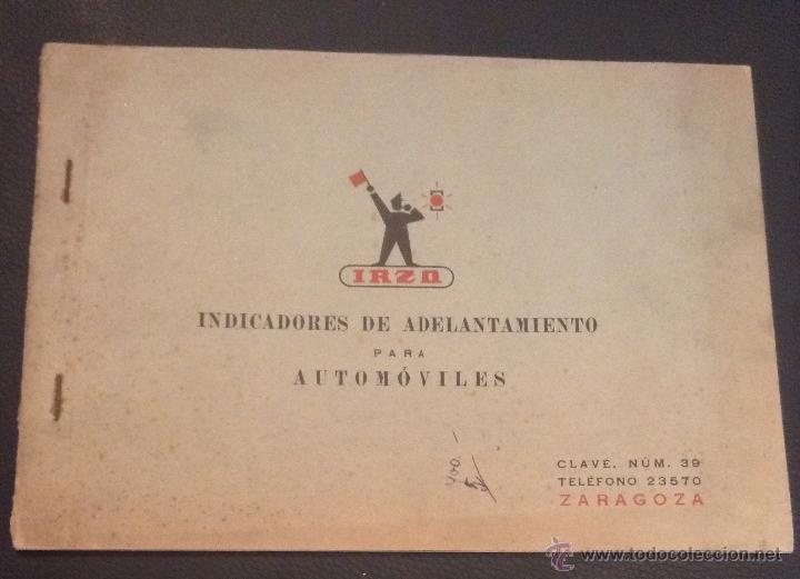 Cars and Motorcycles: antiguo catalogo de indicadores de adelantamiento para automoviles y camiones irzo a&ntilde;os 50