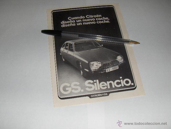 Coches y Motocicletas: PUBLICIDAD DE CITROEN GS. SILENCIO.