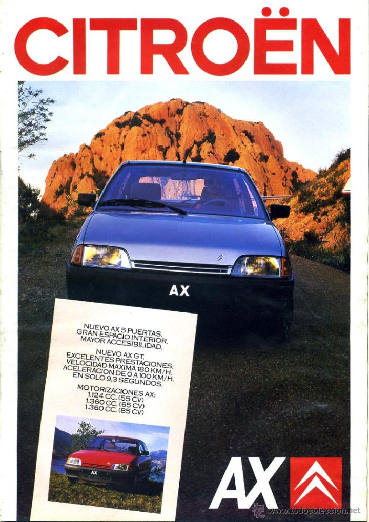 Coches y Motocicletas: Cat&aacute;logo Citro&euml;n AX a&ntilde;o 1988 con 30 p&aacute;g. Nuevos modelos