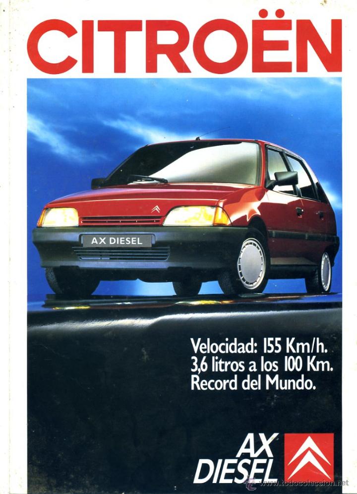Coches y Motocicletas: Cat&aacute;logo Citro&euml;n AX  a&ntilde;o 1988 D&iacute;ptico Lanzamiento Versi&oacute;n Diesel