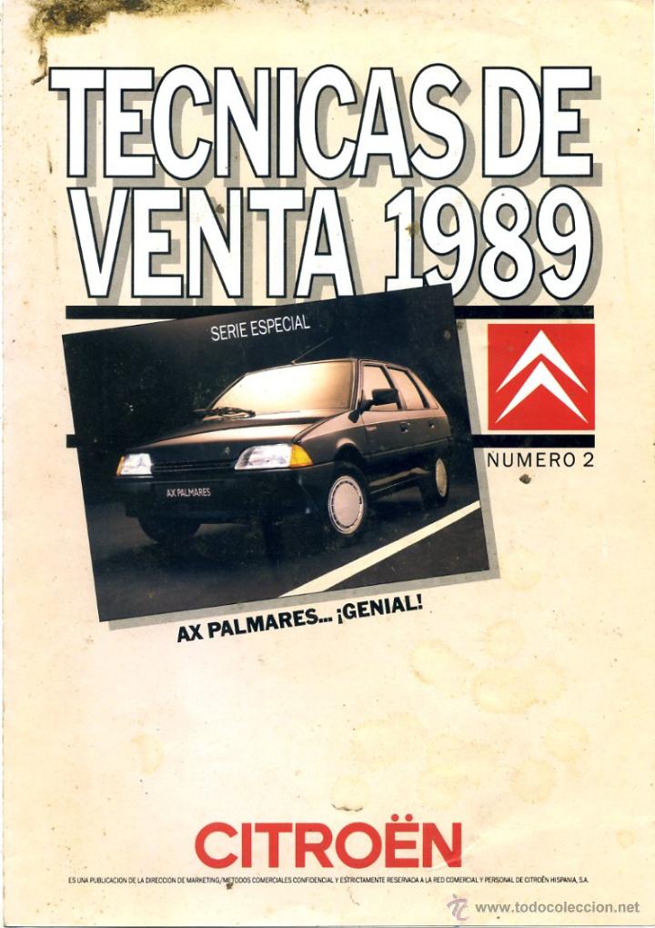 Coches y Motocicletas: Cat&aacute;logo Citro&euml;n AX a&ntilde;o 1989 D&iacute;ptico T&eacute;cnicas de Venta n&ordm; 2