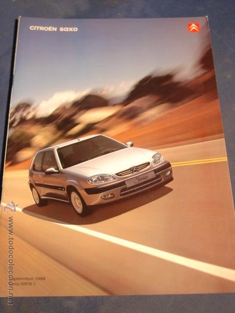 Coches y Motocicletas: Cat&aacute;logo Citro&euml;n Saxo con Caracter&iacute;sticas en Formato 30,5x24,5 con 39 p&aacute;g. Septiembre del 1999