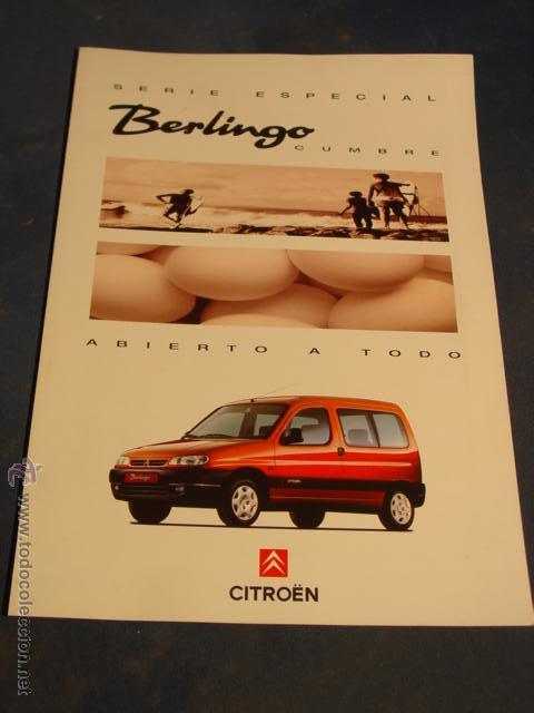 Coches y Motocicletas: Cat&aacute;logo Citro&euml;n Berlingo Cumbre D&iacute;ptico en Formato 30,5x24,5  . Febrero del 1998
