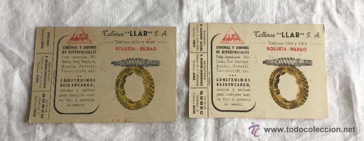 Coches y Motocicletas: Dos facturas de talleres llar s.a. Bolueta bilbao 1951 y 1955