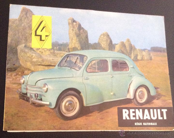 Carros e motociclos: antiguo catalogo folleto publicidad renault 4 a&ntilde;os 50-60