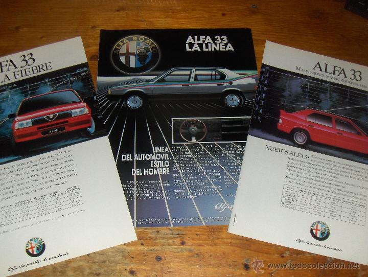 Voitures et Motocyclettes: ALFA ROMEO 33, LINEA DEL AUTOMOVIL, ESTILO DEL HOMBRE. 3 ANUNCIOS.