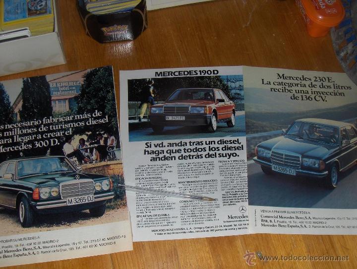 Carros e motociclos: MERCEDES BENZ 190D, 230E Y 300D. PUBLICIDAD.