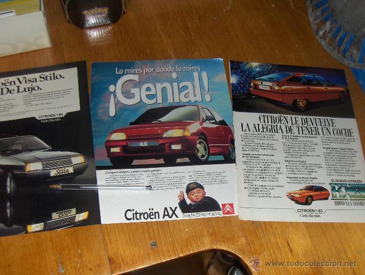 Coches y Motocicletas: CITROEN VISA ESTILO, AX GENIAL Y BX HIMNO A LA ALEGRIA. PUBLICIDAD.