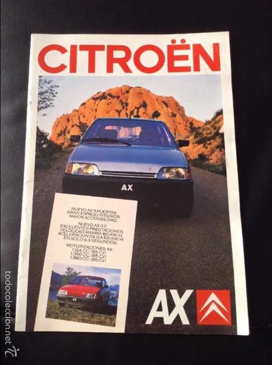 Coches y Motocicletas: Folleto catalogo publicidad original citroen ax de 1987 citro&euml;n