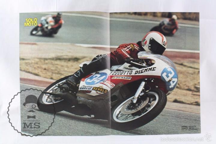 Coches y Motocicletas: L&aacute;mina / P&oacute;ster Motociclismo - Revista Solo Moto - Johnny Cecotto. Yamaha 350 cc - Medidas 40 x 27Cm