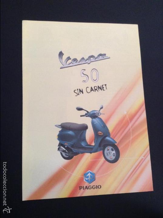 Coches y Motocicletas: Folleto catalogo publicidad original piaggio vespa 50 sin carnet
