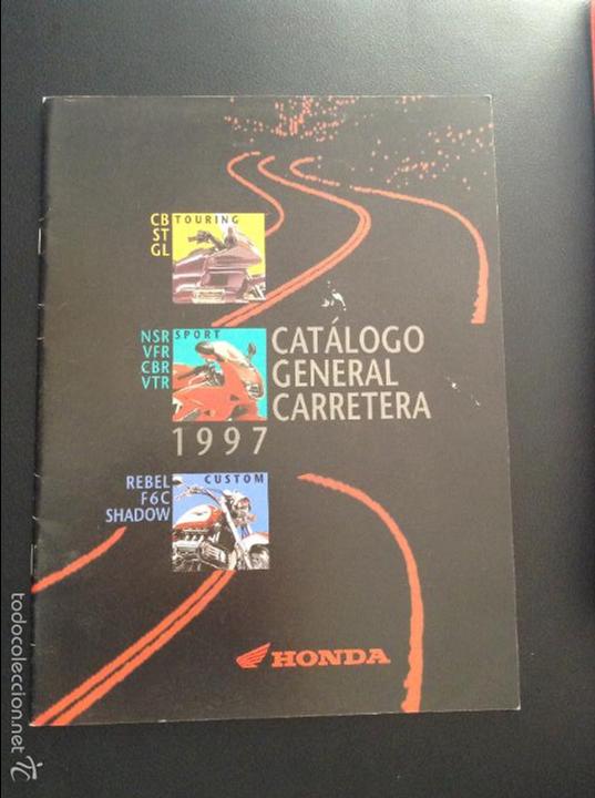 Coches y Motocicletas: Folleto catalogo publicidad original honda catalogo  cb st gl nsr vfr cbr vtr rebel f6c shadow 1997