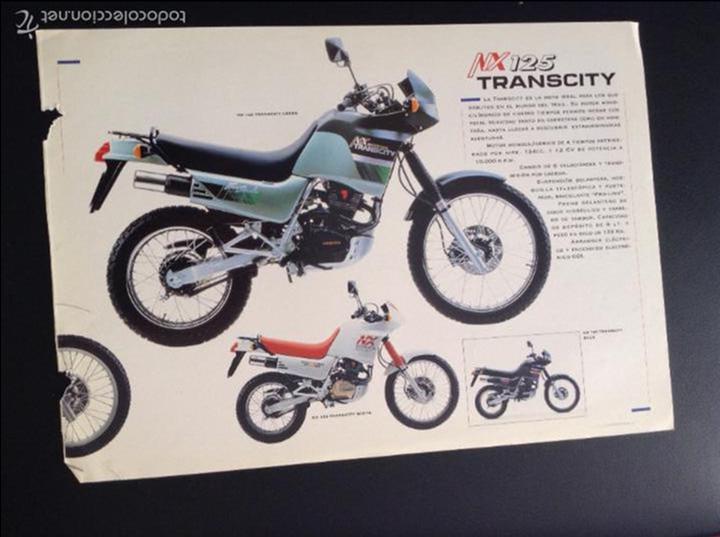Coches y Motocicletas: Folleto catalogo publicidad original honda nx 125 transcity