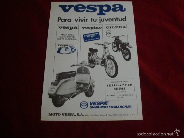 Coches y Motocicletas: hoja publicidad vespa vespino gilera