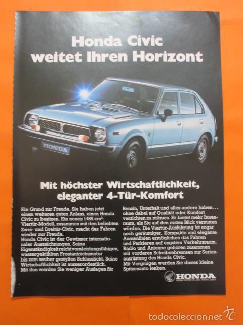 Coches y motocicletas: PUBLICIDAD 1976 - COLECCION COCHES - HONDA